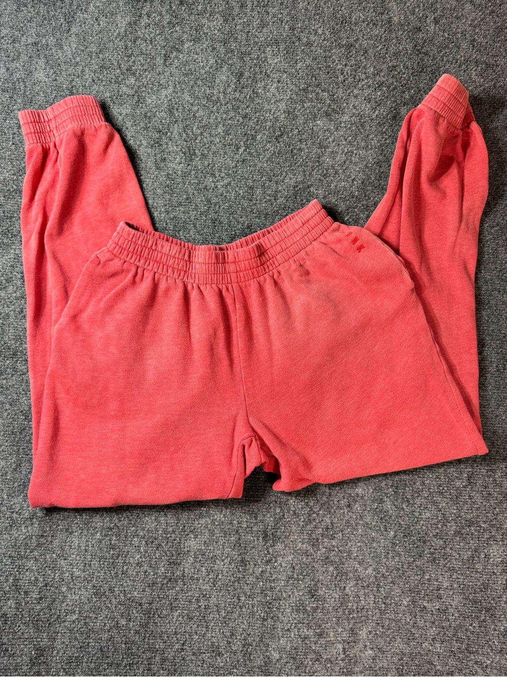Coral Pink Elastic-Waist Lounge Pants